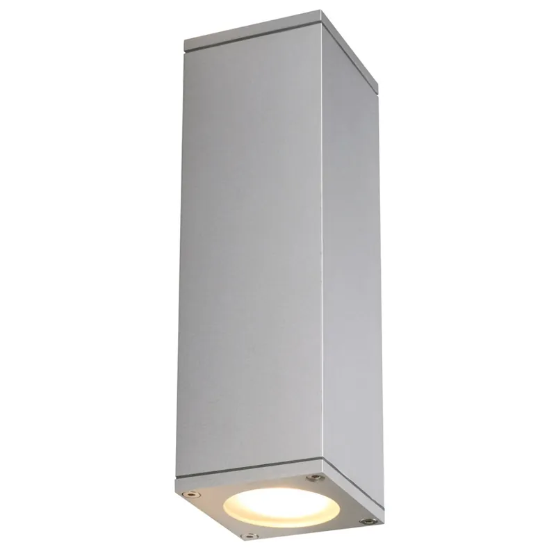 Aktuální SLV Theo Up-Down Wall, venkovní nástěnné svítidlo pro svícení nahoru a dolu, 2x35W GU10, stříbrnošedá, výška 22,5cm, IP44