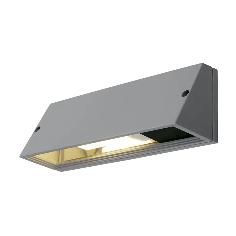 Akční Cena SLV Pema, venkovní nástěnné svítidlo se spodním svícením, 1x15W E27, stříbrná, délka 28cm, IP44