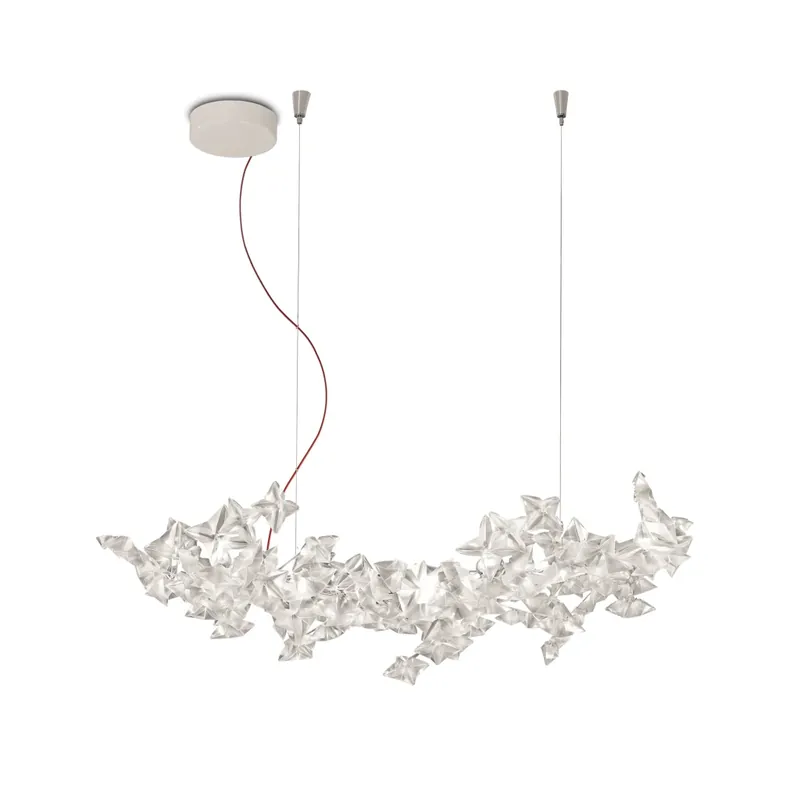 Slamp Hanami Large, závěsné květinové svítidlo, 10x5W LED G9 3000K stmívatelné, délka 96cm, červený kabel Top Prodej
