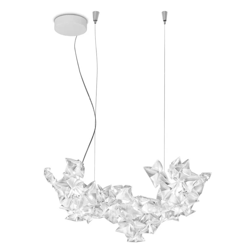 Víkendová Akce Slamp Hanami, závěsné květinové svítidlo, 5x5W LED G9 3000K stmívatelné, délka 53cm, čirý kabel