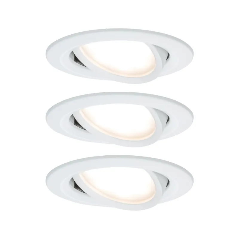 Paulmann LED Coin Nova round, set kulatých bodovek v bílé úpravě, 3x6W LED 2700K tříkrokové stmívání, prům.8,4cm Cenový Hit