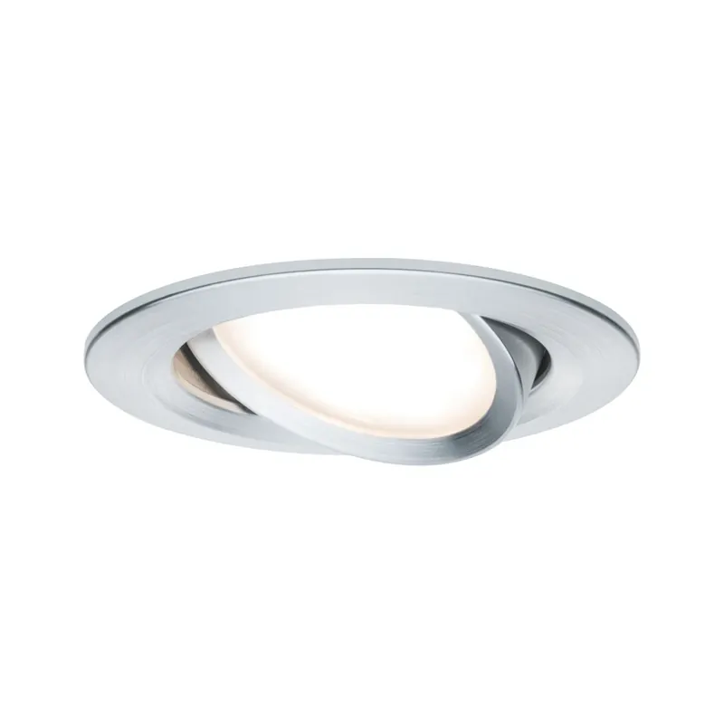 Paulmann LED Coin Nova round, kulatá bodovka v úpravě kartáčovaný hliník, 1x6W LED 2700K tříkrokové stmívání, prům.8,4cm Pouze Dnes