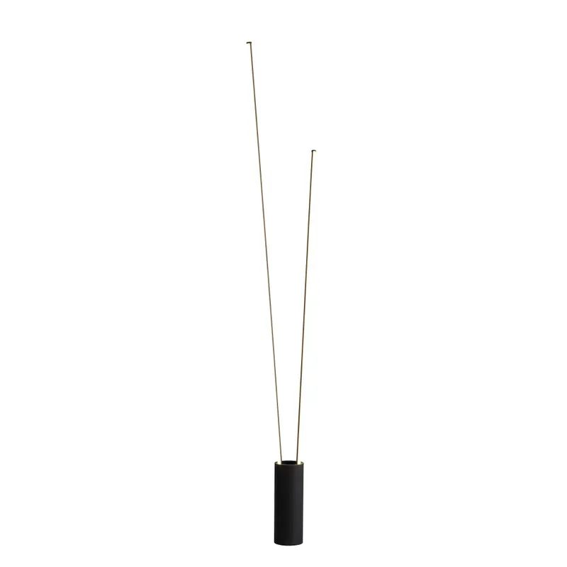 Mantra Vertical, stmívatelná černá stojací lampa se dvěma prvky, LED 44W 2600lm 3000K, výška 180cm Nejlepší Volba