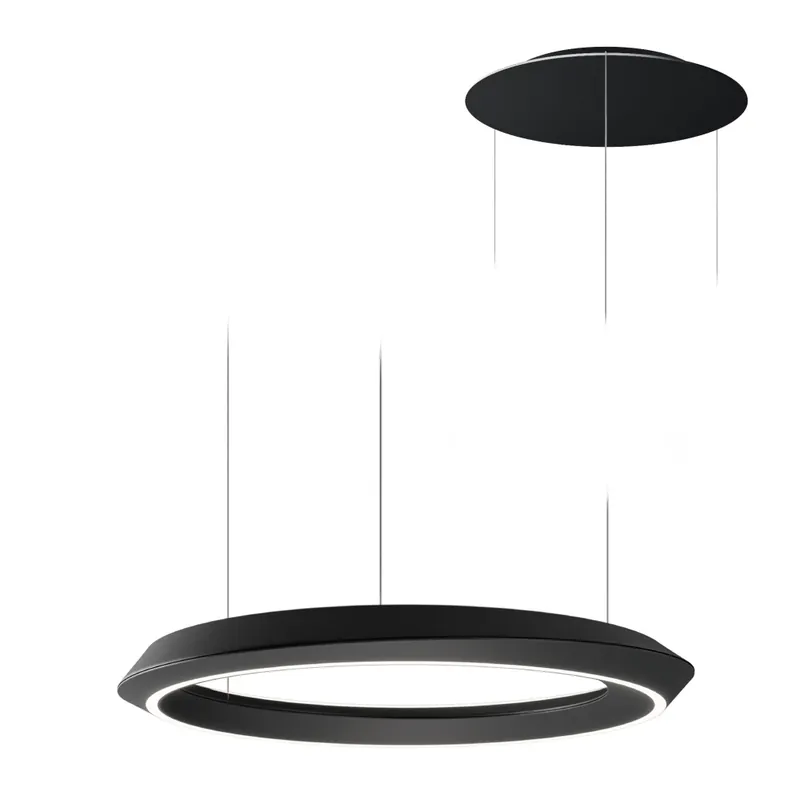 Lodes Tidal Adjustable, kulaté závěsné stahovací svítidlo LED 33W 3000K, matná černá/černá, průměr 60cm, TRIAC Novinka