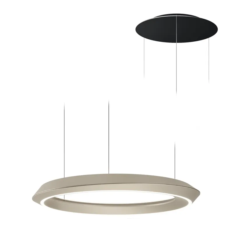 Lodes Tidal Adjustable, kulaté závěsné stahovací svítidlo LED 33W 2700K, champagne/černá, průměr 60cm, TRIAC Autentický