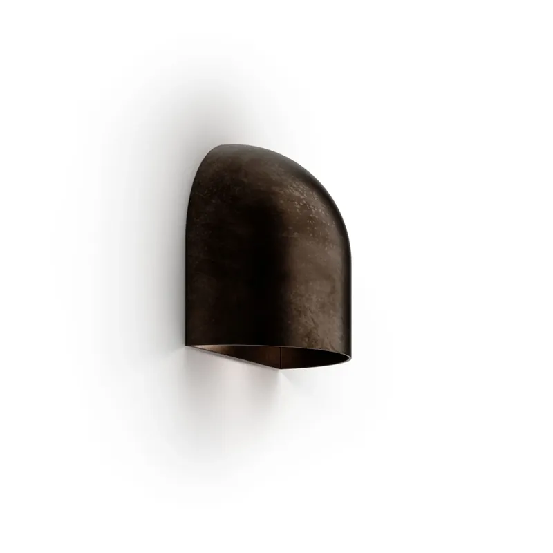 Il Fanale Mask, obloukové nástěnné svítidlo z mosazi pro nepřímé osvětlení, LED 6W 3000K, průměr 14cm, IP65 Nová Kolekce