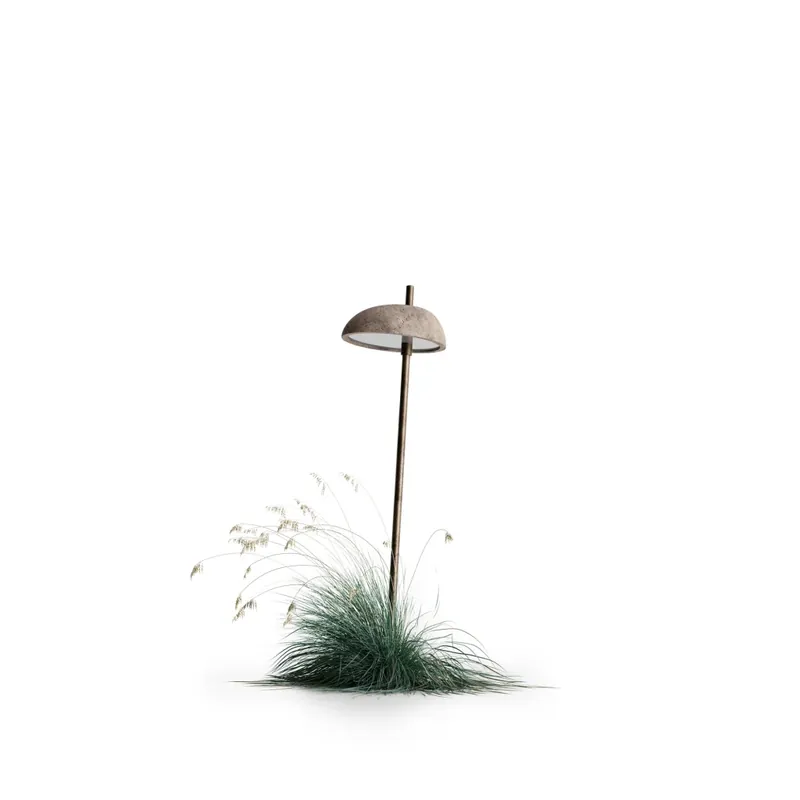 Il Fanale Pantarhei, stojanové svítidlo z mosazi a terakoty, LED 2,5W 2700K, výška 63cm, IP65 Autentický