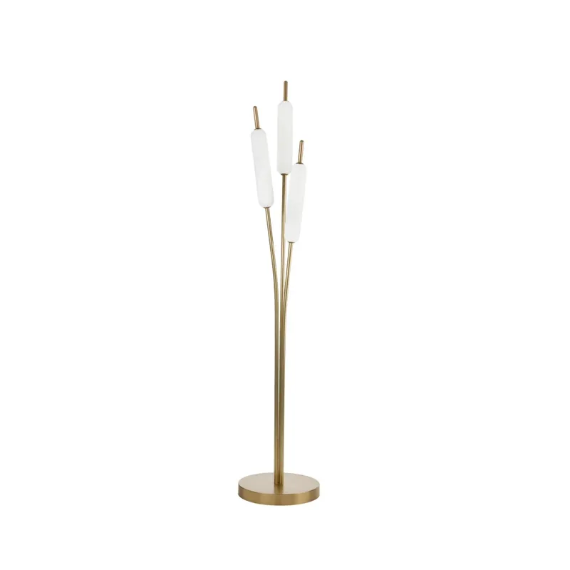Poslední Šance Il Fanale Typha, stojící lampa z mosazi a skla, 42W LED 2700K, prům. 35cm