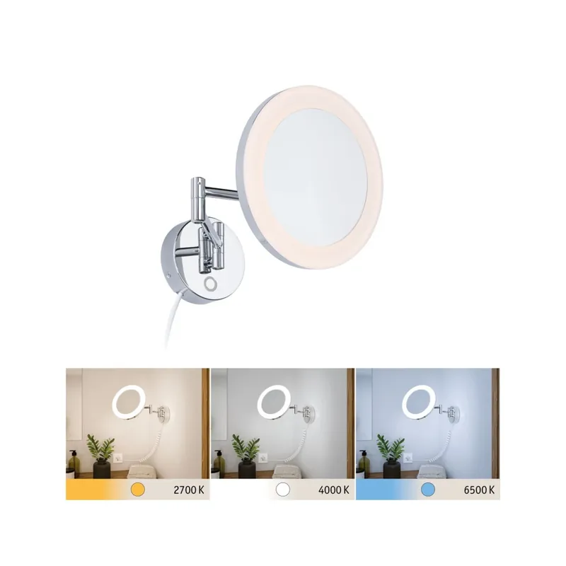 Speciální Cena Paulmann Masua, osvětlené kosmetické zrcátko 3xzoom, LED4W 2700/400/6500, chrom