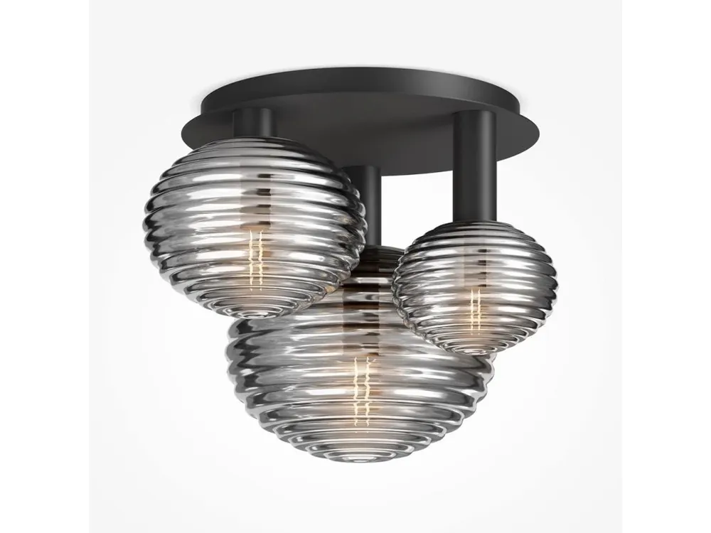 Designové stropní svítidlo REELS, 40W, v. 38,5 cm, 3xE14, černá Must-Have