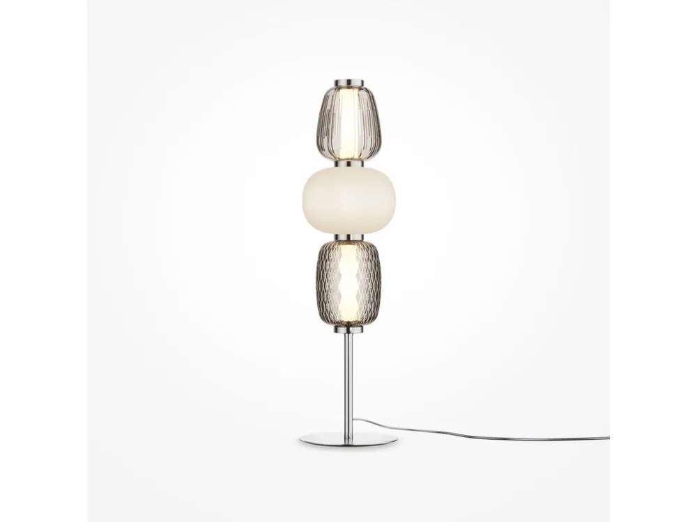 Cenová Bomba Stolní lampa Pattern 3000K 28W teplá bílá chrom kov sklo - MAYTONI