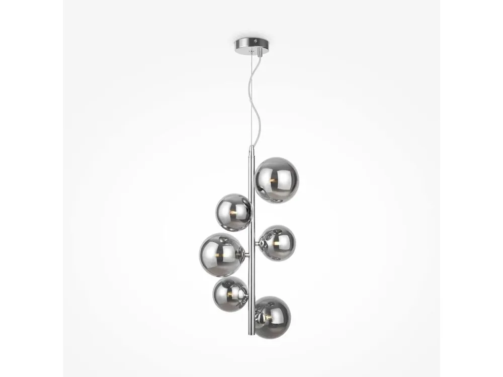 Zlevněný Závěsné svítidlo Dallas 6x28W kouřové sklo chrom kov designové - MAYTONI