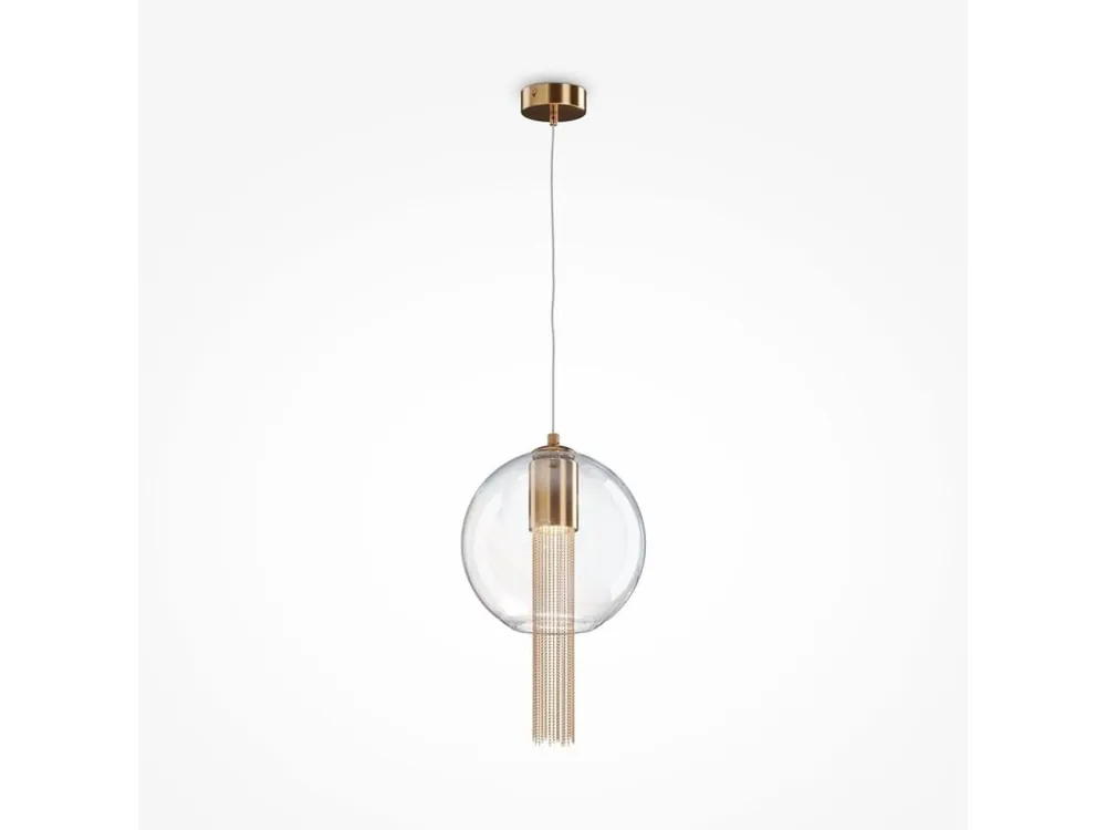 Originální Závěsné svítidlo Flusso 12W průhledné sklo bronz kov - MAYTONI
