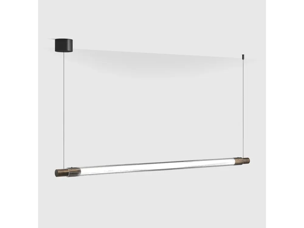 LTX Crystal Vetro, Závěsné svítidlo 113cm,ø6cm, LED 15W, 3000K, 680lm, DC24V, Sklo/Mosaz Akce