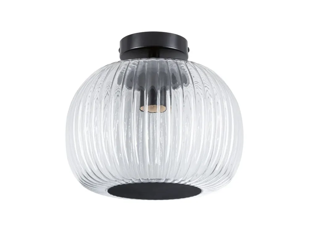 Rychlé Dodání LED stropní svítidlo Ruya IP44 E27 230V max. 60W sklo/černá mat - PAULMANN