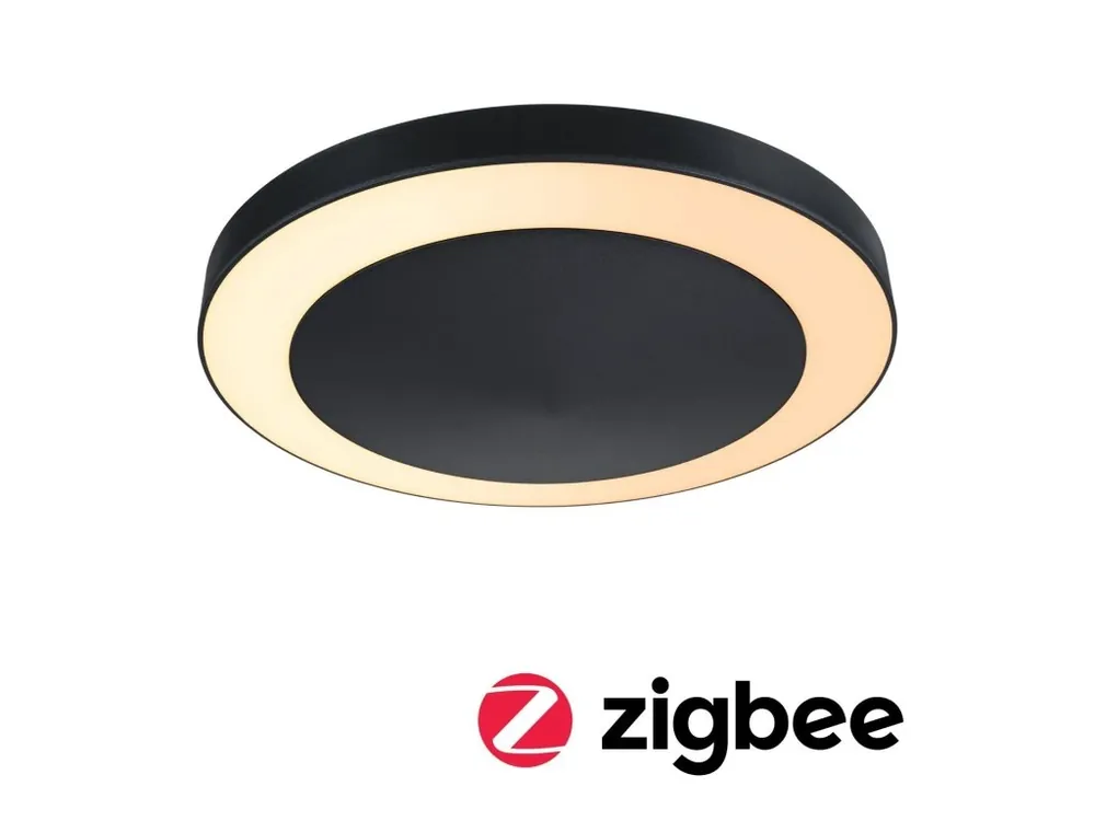 LED stropní svítidlo Smart Home Zigbee Circula soumrakový senzor IP44 320mm CCT 14W antracit - PAULMANN Výprodej