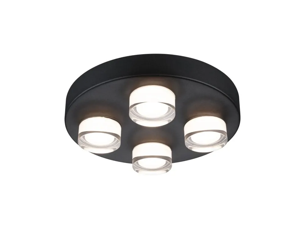 Selection Bathroom nástěnné/stropní svítidlo Kame IP44 3000K 230V 4x4,2W černá - PAULMANN Omezená Nabídka