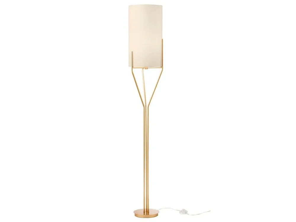 Rychlé Dodání Zlatá stojací lampa do obýváku a ložnice POSEIDO
